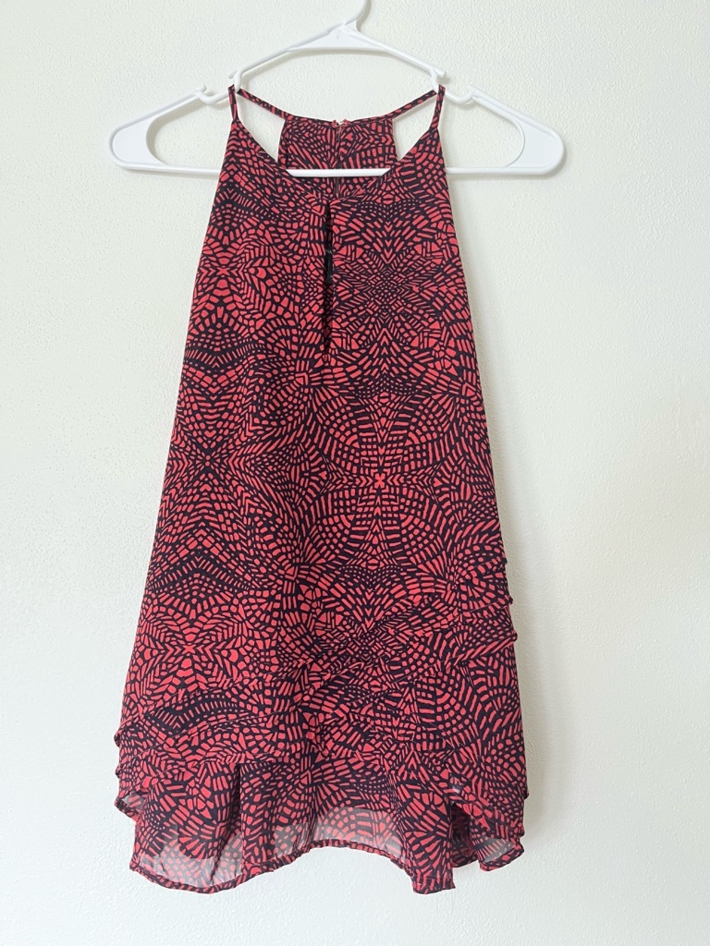 Banana Republic Pink and Black Patterned Halter Camisole